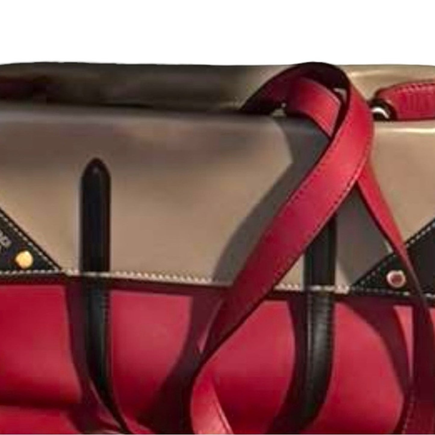 Fendi RARE & DISCONTINUED Grace Medium Flip Bag Red Tri-Color Leather