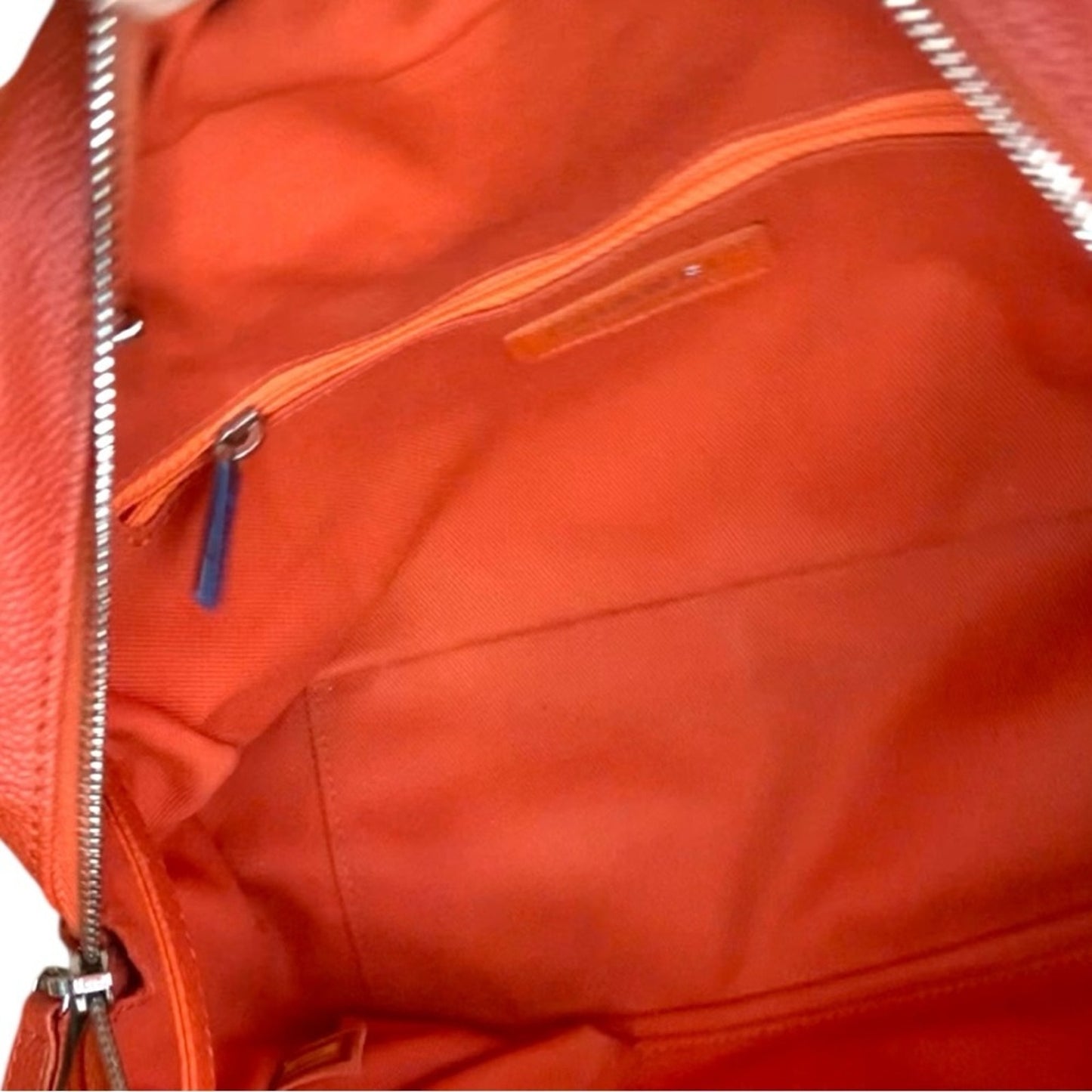 Chanel Orange Quilted Caviar Leather Shoulder Bag Silver Hardware