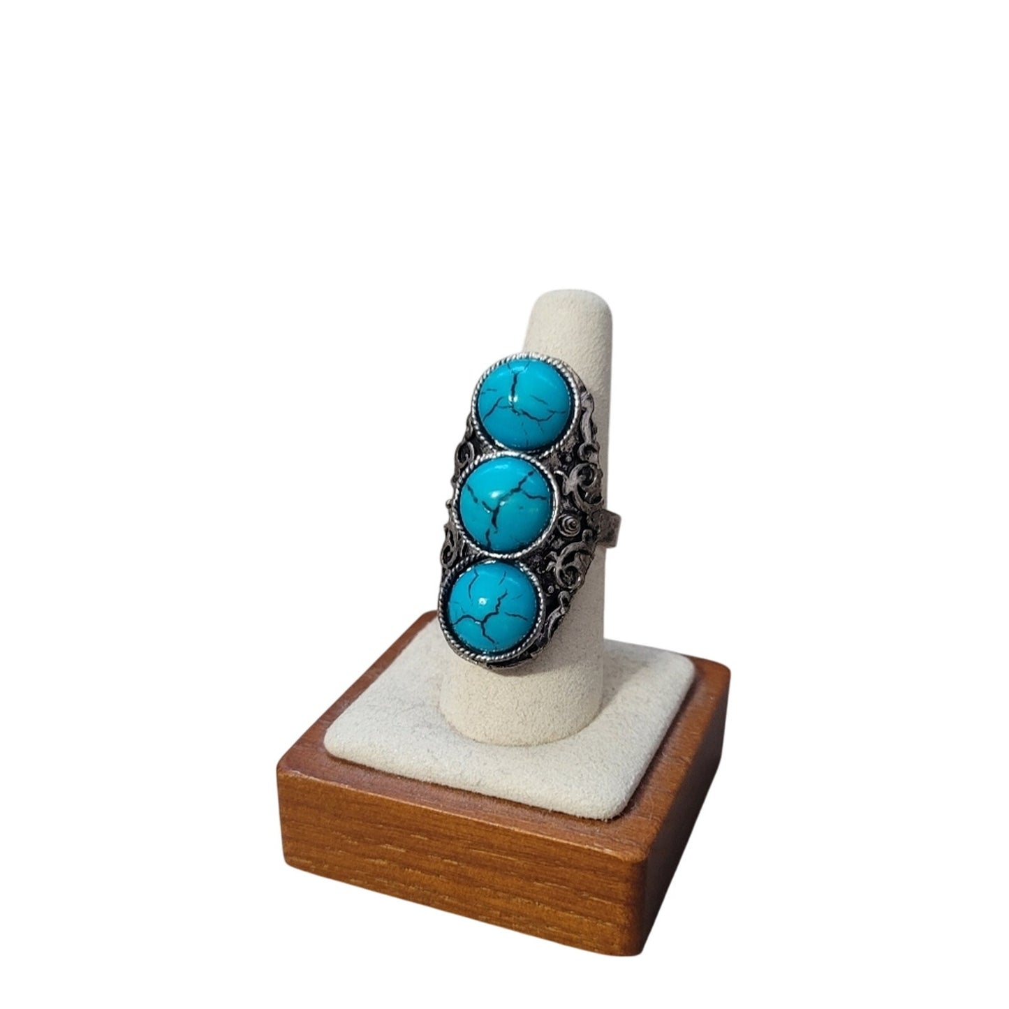VINTAGE Turquoise Saddle Adjustable Cocktail Ring