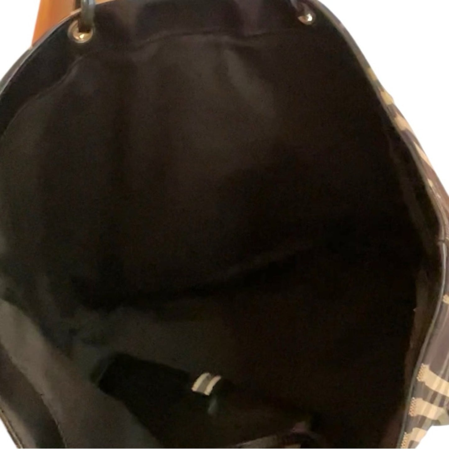 Burberry Nova Check Black Canvas Leather Tote with Wallet and COA