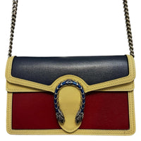 Gucci Dionysus Super Mini Leather Shoulder Bag Tricolor Red Yellow Blue