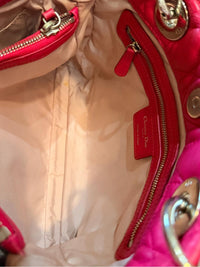 Dior Pink Quilted Shoulder Bag with light pink Side Panels silver hardware