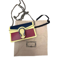 Gucci Dionysus Super Mini Leather Shoulder Bag Tricolor Red Yellow Blue