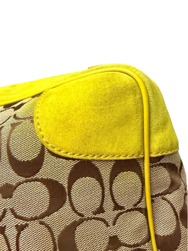 Coach Authentic Vintage 2004 Signature Yellow Suede Tote Bag