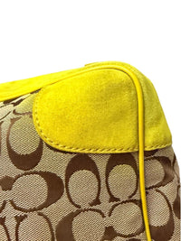 Coach Authentic Vintage 2004 Signature Yellow Suede Tote Bag