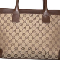 Gucci Jackie Tote GG Canvas Brown Leather Trim
