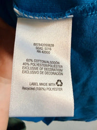 Basic Editions Royal Blue Embroidered Henley Top 1X SKUO