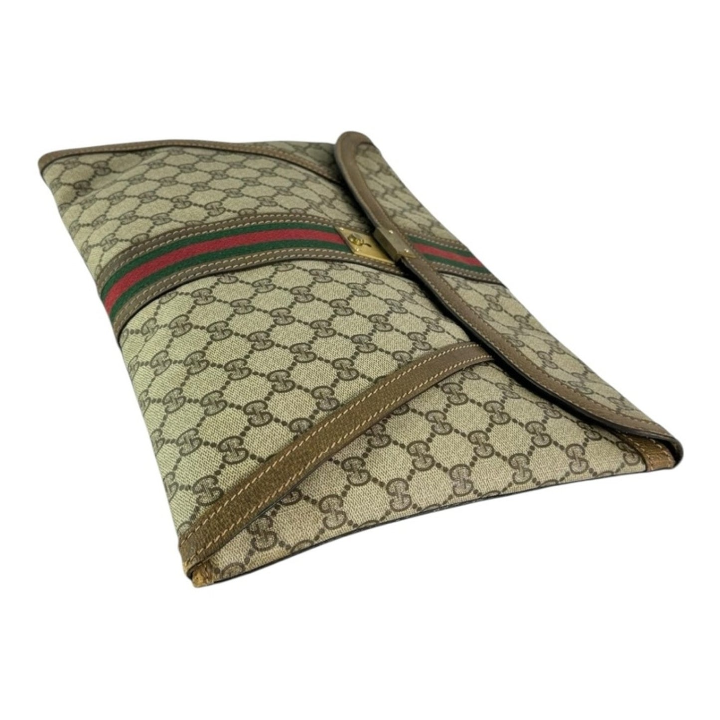 Gucci GG Supreme Vintage 1980’s XL Document Holder Clutch with COA
