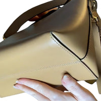 Fendi By The Way Medium Logo Python-Trim Leather Satchel Tan