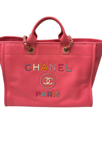 Chanel 22S Large Deauville Shopper Pink Lambskin with Pouch