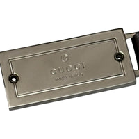 Gucci Silver Metal Leather Keychain with Box & Pouch