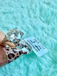 2.0ct Moissanite Sterling Silver Ring size 8 New sku