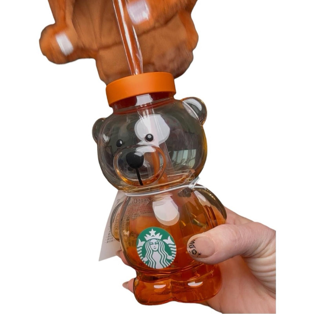 Starbucks Orange Bear Cup with Red Panda Hood Limited Edition Tumbler