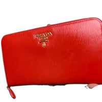 Prada Vitello Move Zip Around Wallet Red Lacca 1