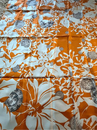 Celine Silk Scarf Orange & White Print with COA