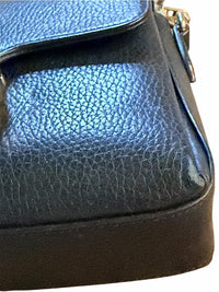 Gucci Black Leather Crossbody with Gold Chain