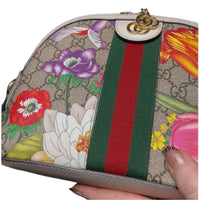 Gucci Ophidia Flora Dome Bag GG Supreme Beige Ebony