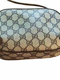 Gucci Beige/Brown Monogram Crossbody with Web Stripe