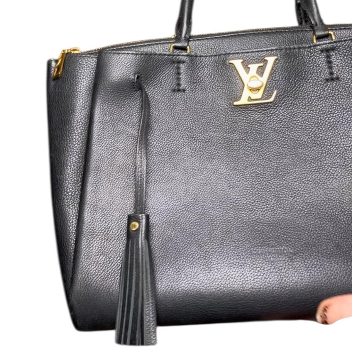 Louis Vuitton Calfskin Lockmeto Tote Black gold hardware