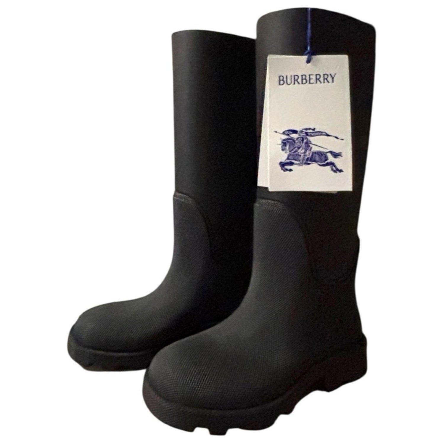 Burberry Prorsum Marsh High Black Rain Boots Women’s Size EU 38 US 7.5