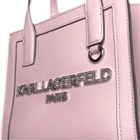 Karl Lagerfeld Paris Nouveau Pink Leather Satchel Crossbody Structured Tote Bag