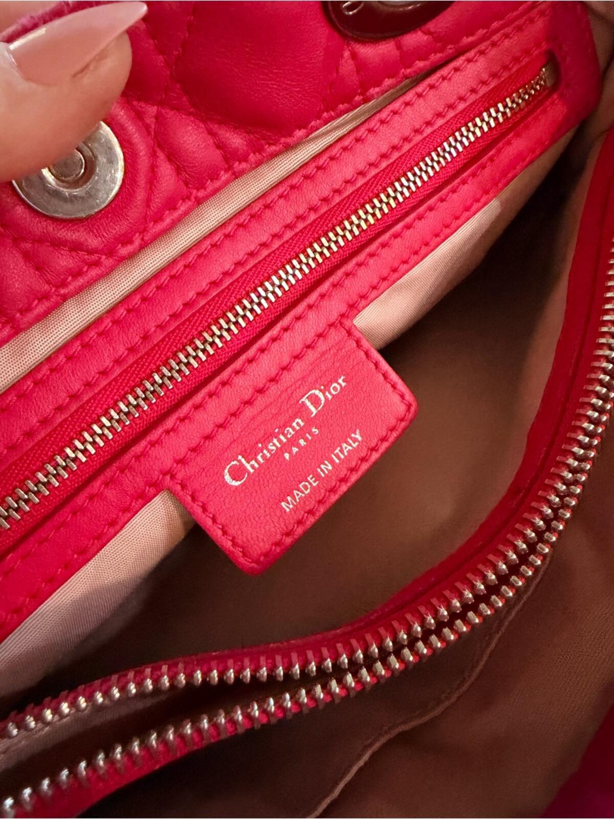 Dior Pink Quilted Shoulder Bag with light pink Side Panels silver hardware