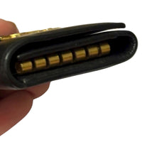 Saint Laurent Paris Black Leather Key Holder Gold YSL Logo