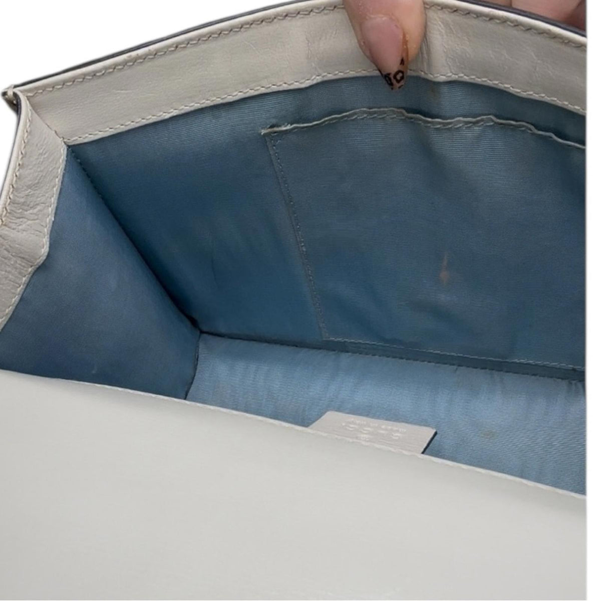 Gucci Sylvie Printed Leather Shoulder Bag White Gold Stars