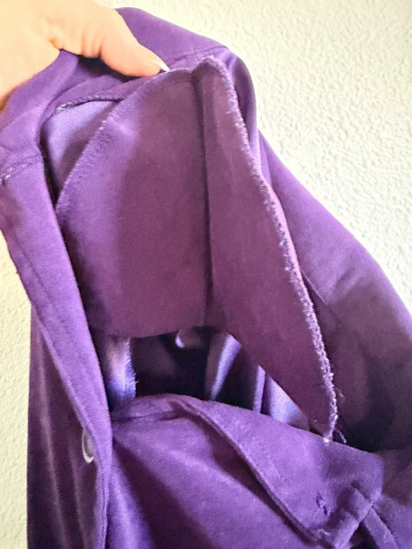 Jaclyn Smith Classic Purple Button Suede Jacket Blazer Large skuO