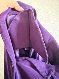 Jaclyn Smith Classic Purple Button Suede Jacket Blazer Large skuO