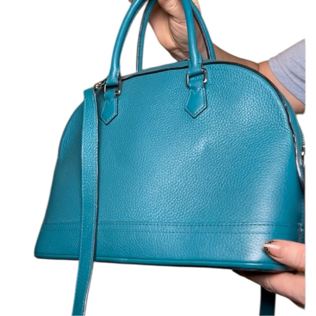 Louis Vuitton Teal Taurillon Leather Alma PM Crossbody Shoulder Bag
