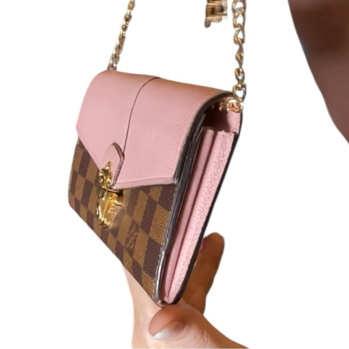 Louis Vuitton Damier Abene Portefeuille Clapton Long Wallet Magnolia Pink Brown