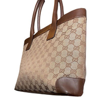 Gucci Jackie Tote GG Canvas Brown Leather Trim