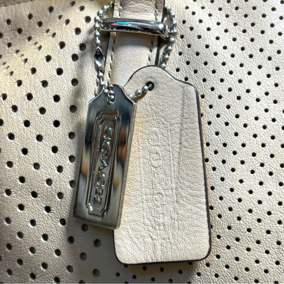 Coach Tan Perforated Tote Bag