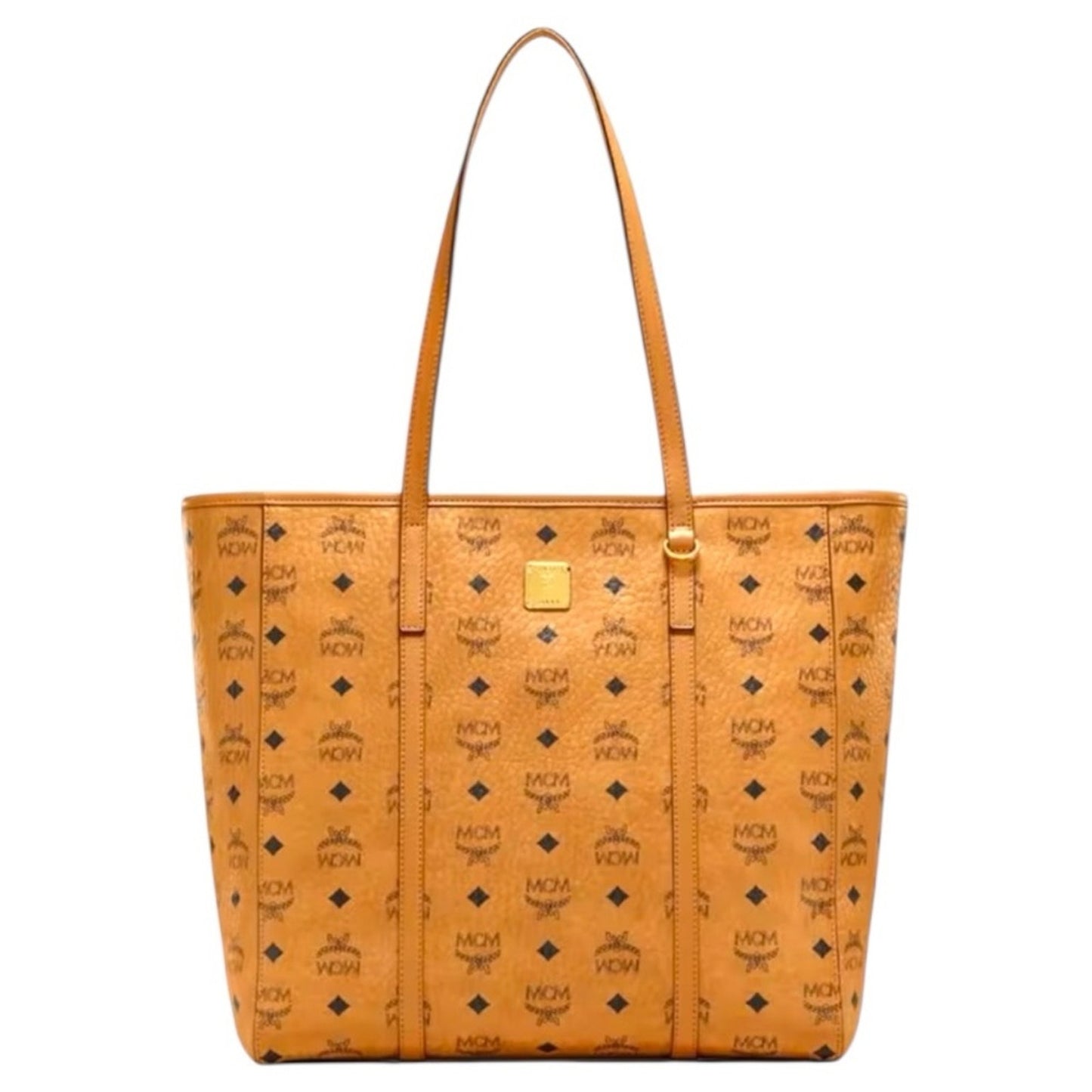MCM Large Cognac Visetos Shopper Tote Bag with COA and Dustbag