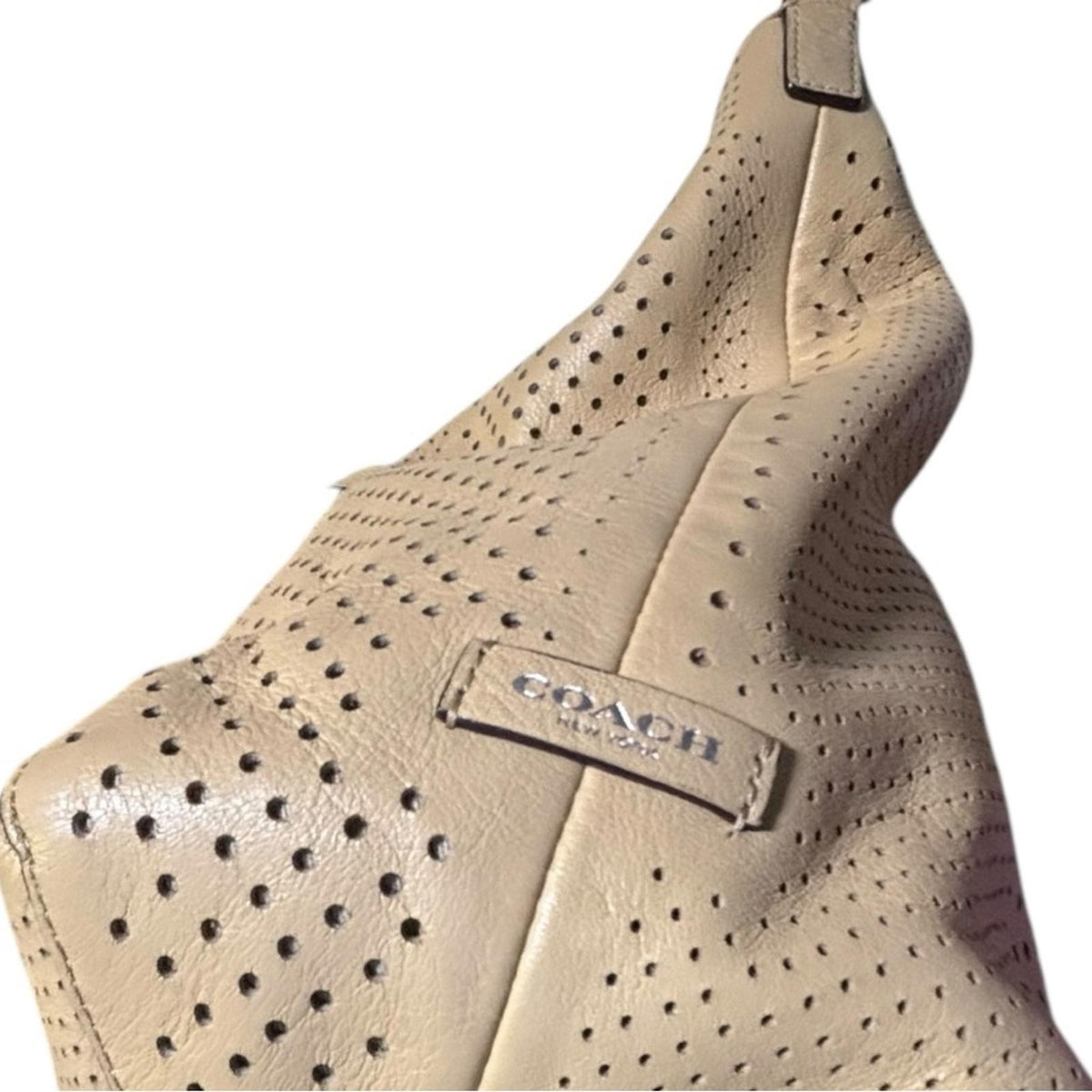 Coach Tan Perforated Tote Bag