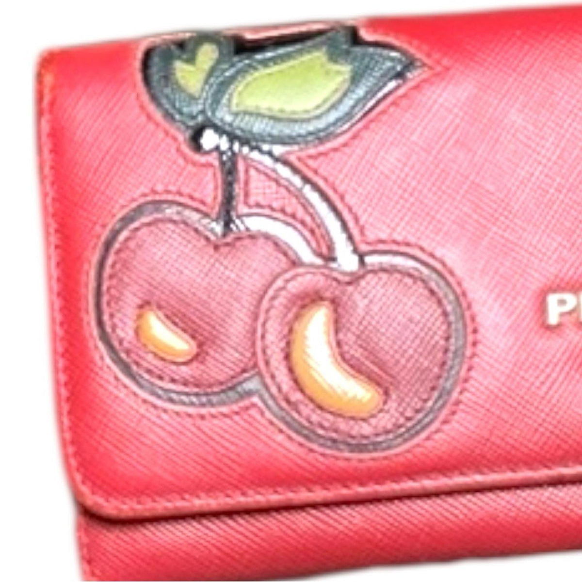 Prada Saffiano Leather Cherry Wallet Red