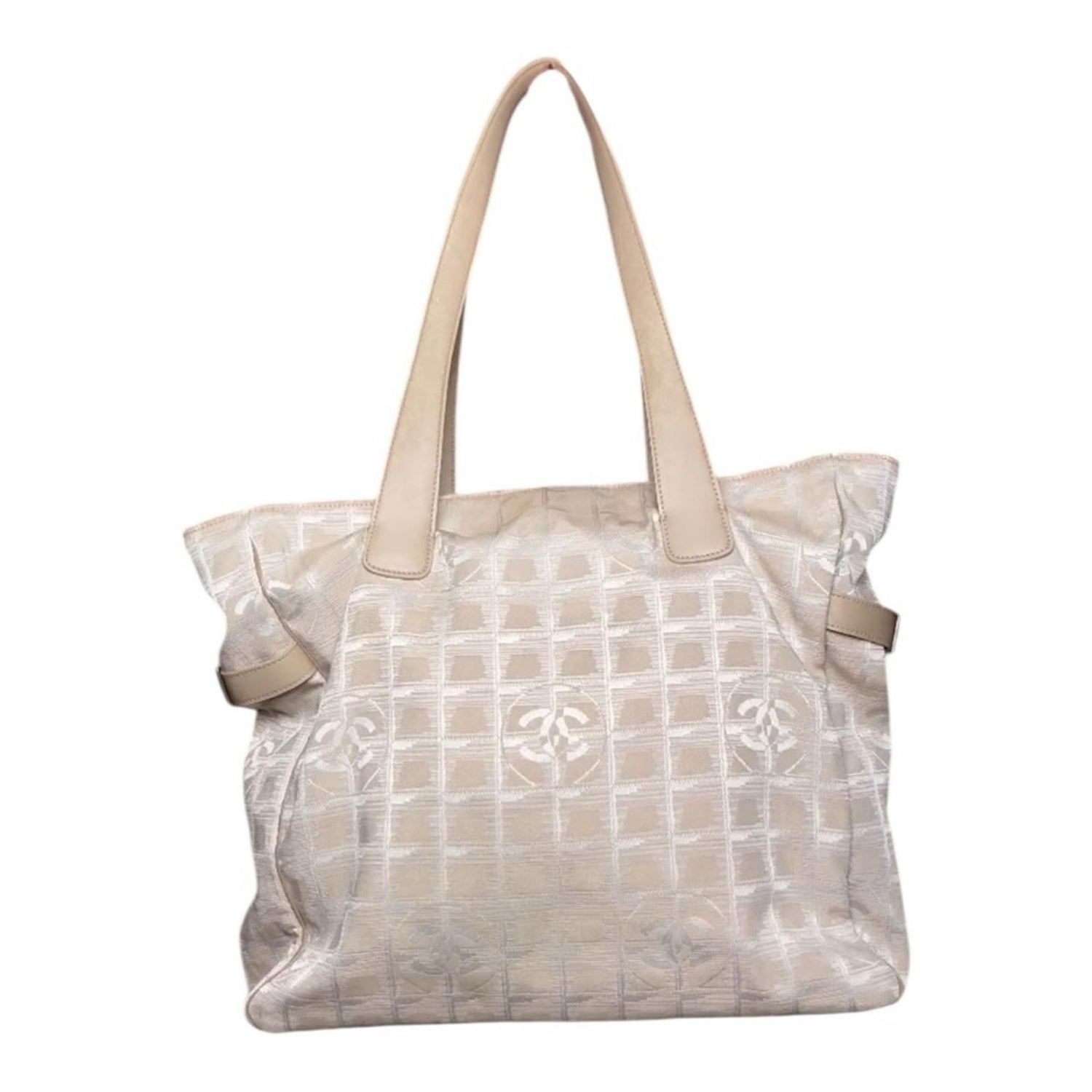 CHANEL Beige and Cream Travel Line Tote Bag