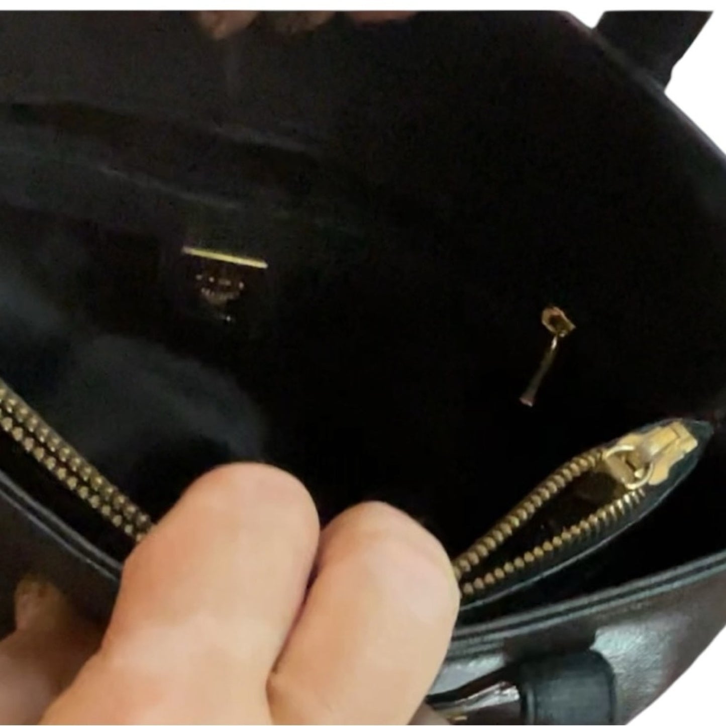 MCM Black Visetos Structured Tote Bag + Matching Pouch