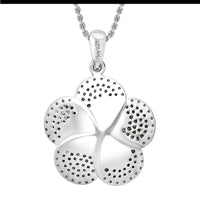 Green & White diamond 1.0 ctw bloom pendant platinum 925 sterling silver $1400 R