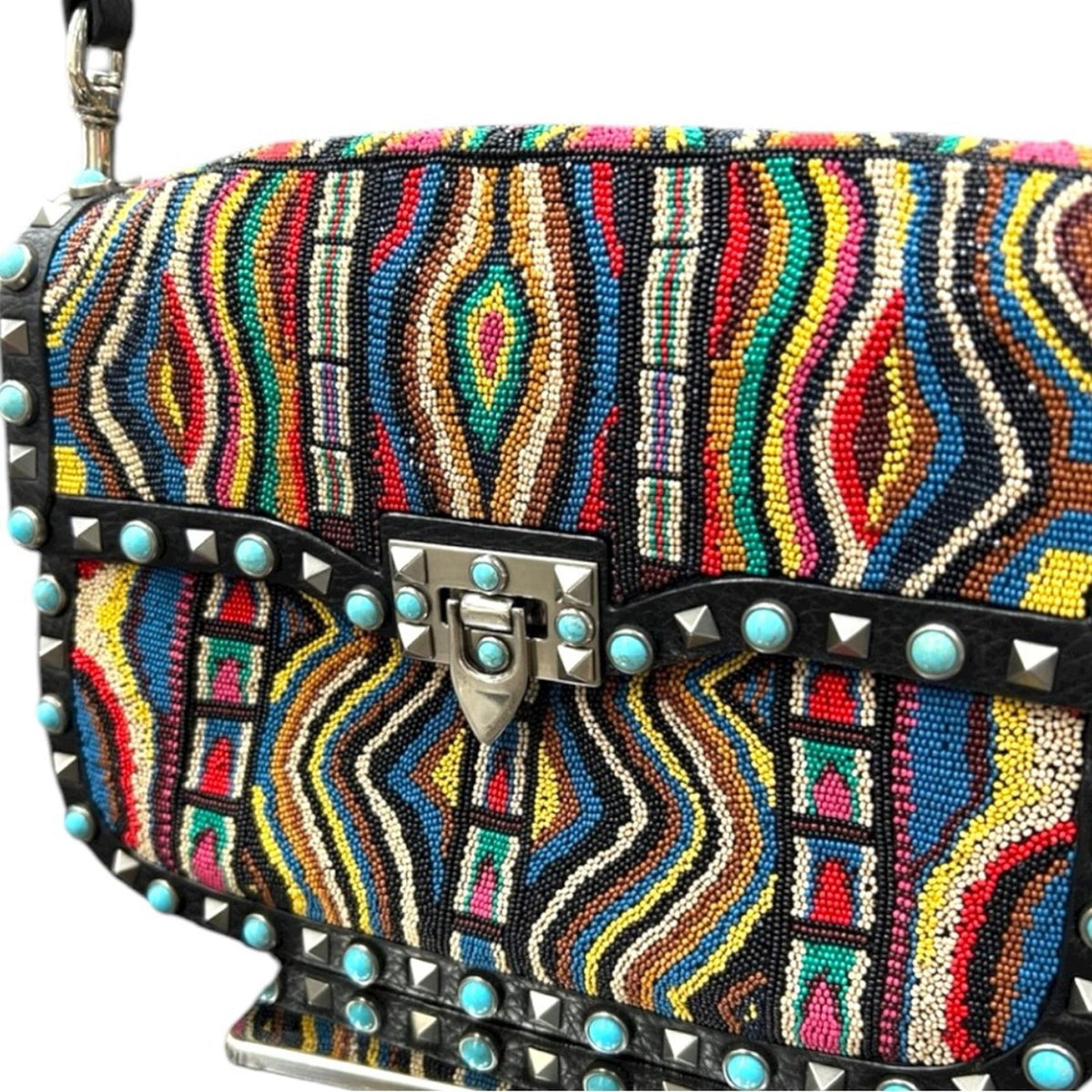 Valentino Garavani Rockstud Beaded Santeria Shoulder Bag NWT