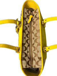 Coach Authentic Vintage 2004 Signature Yellow Suede Tote Bag