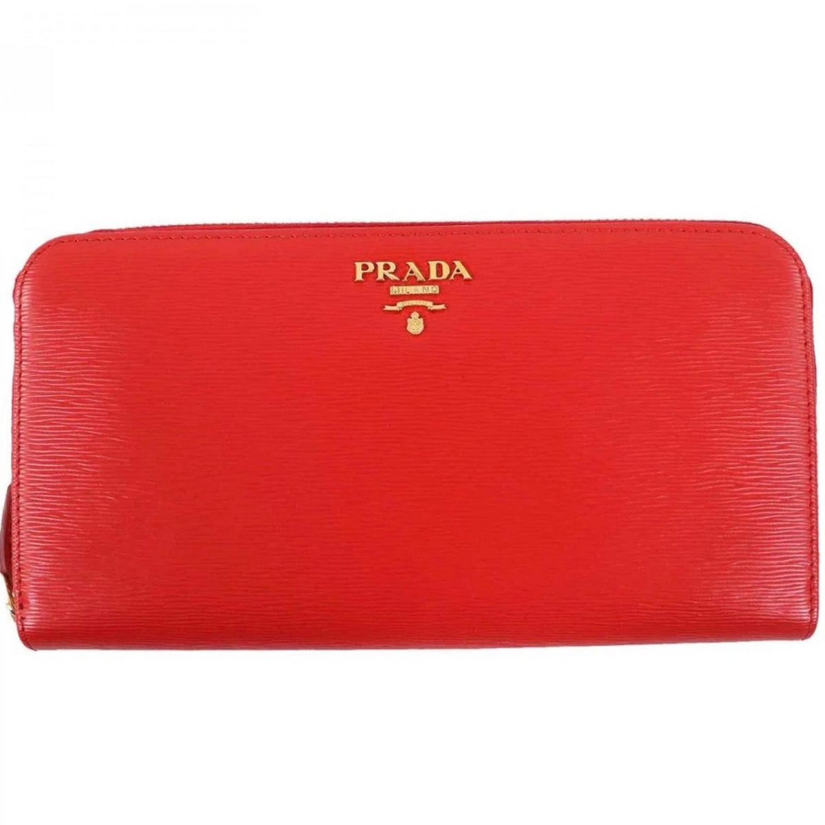 Prada Vitello Move Zip Around Wallet Red Lacca 1