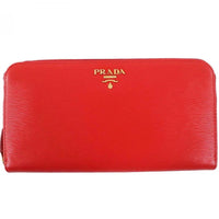 Prada Vitello Move Zip Around Wallet Red Lacca 1