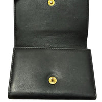 Saint Laurent Paris Black Leather Key Holder Gold YSL Logo