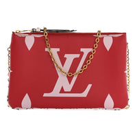 Authentic Louis Vuitton Monogram Giant Double Zip Pochette Red & Pink