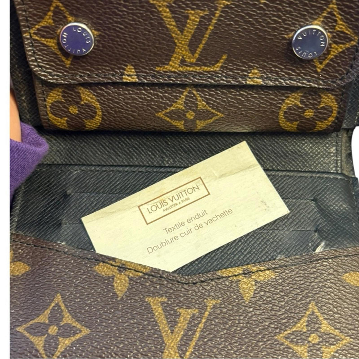 Rare Louis Vuitton Monogram Macassar Tri-Fold Wallet Brown and Black