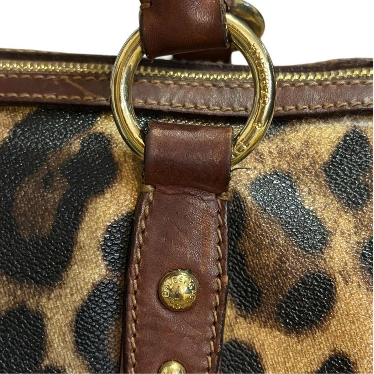 Dolce & Gabbana Leopard Print Boston Bag