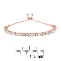 .925 Sterling Silver 1/4 Cttw Miracle-Set Diamond 4”-10” Adjustable Bolo Tennis Bracelet (I-J Color, I3 Clarity)