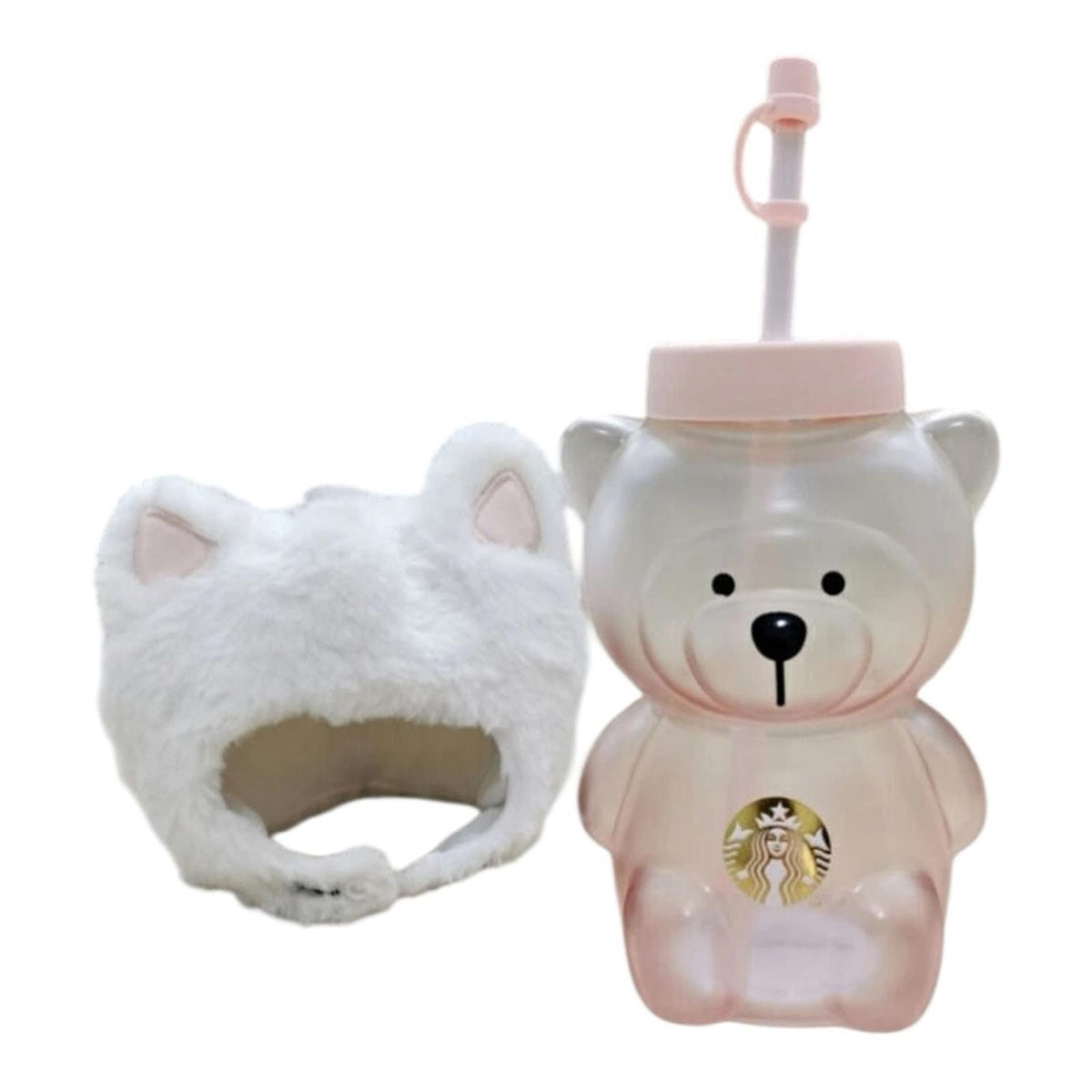 Starbucks Winter Bear 19oz Glass Straw Cup Tumbler new with tags